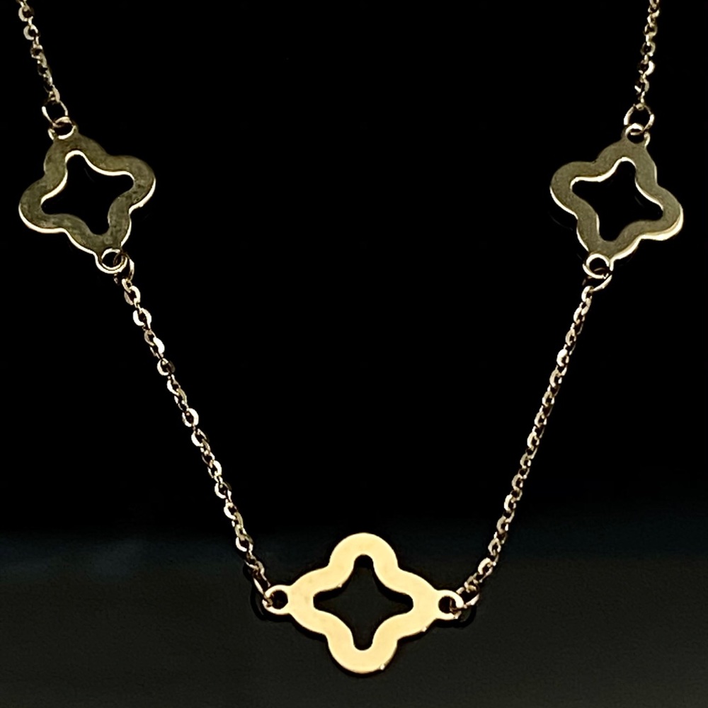14K STATION OPEN CLOVER FLOWER BRACELET